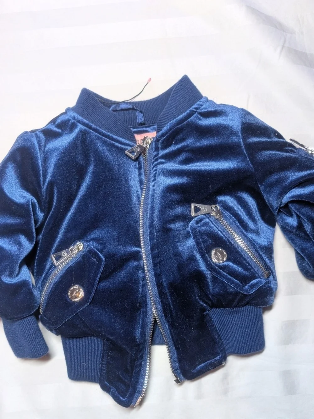 Urban Republic Navy Velvet Bomber Jacket 18 Months